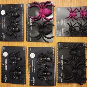 Ashland Black and Pink Spider Decorations